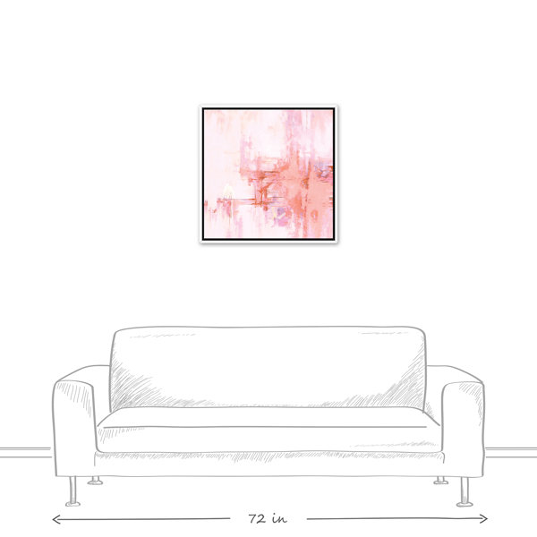 Wrought Studio 'Blush Pink Abstract' Framed Graphic Art Print on Canvas